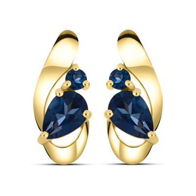 BUY 14K GOLD JEWELRY WITH LONDON BLUE TOPAZ GEMSTONE EARRING